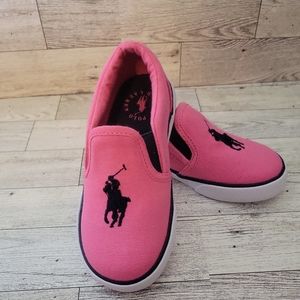 NWOT Ralph‎ Lauren Bal Harbor III Sneakers Size 9 Girls Color Baja Pink/Navy